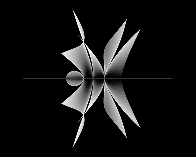 Eigenvalues from a sample of 30 million matrices with 2 fixed, uniformly varying parameters.